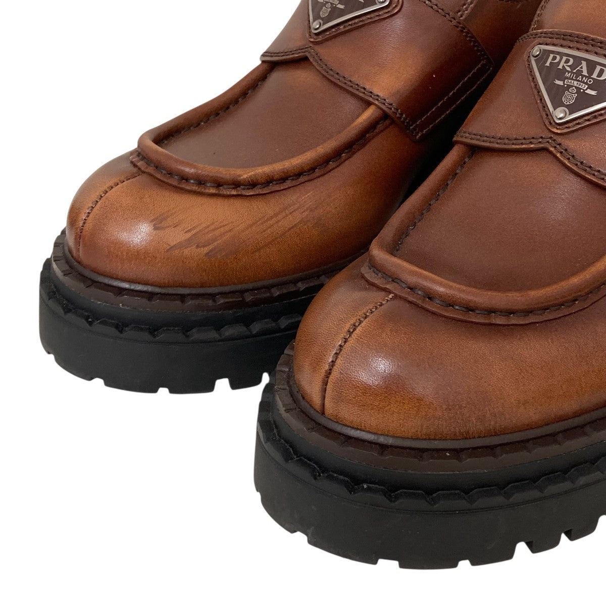 PRADA ブラッシュドレザーローファー 古着・中古-5枚目のアイテム画像