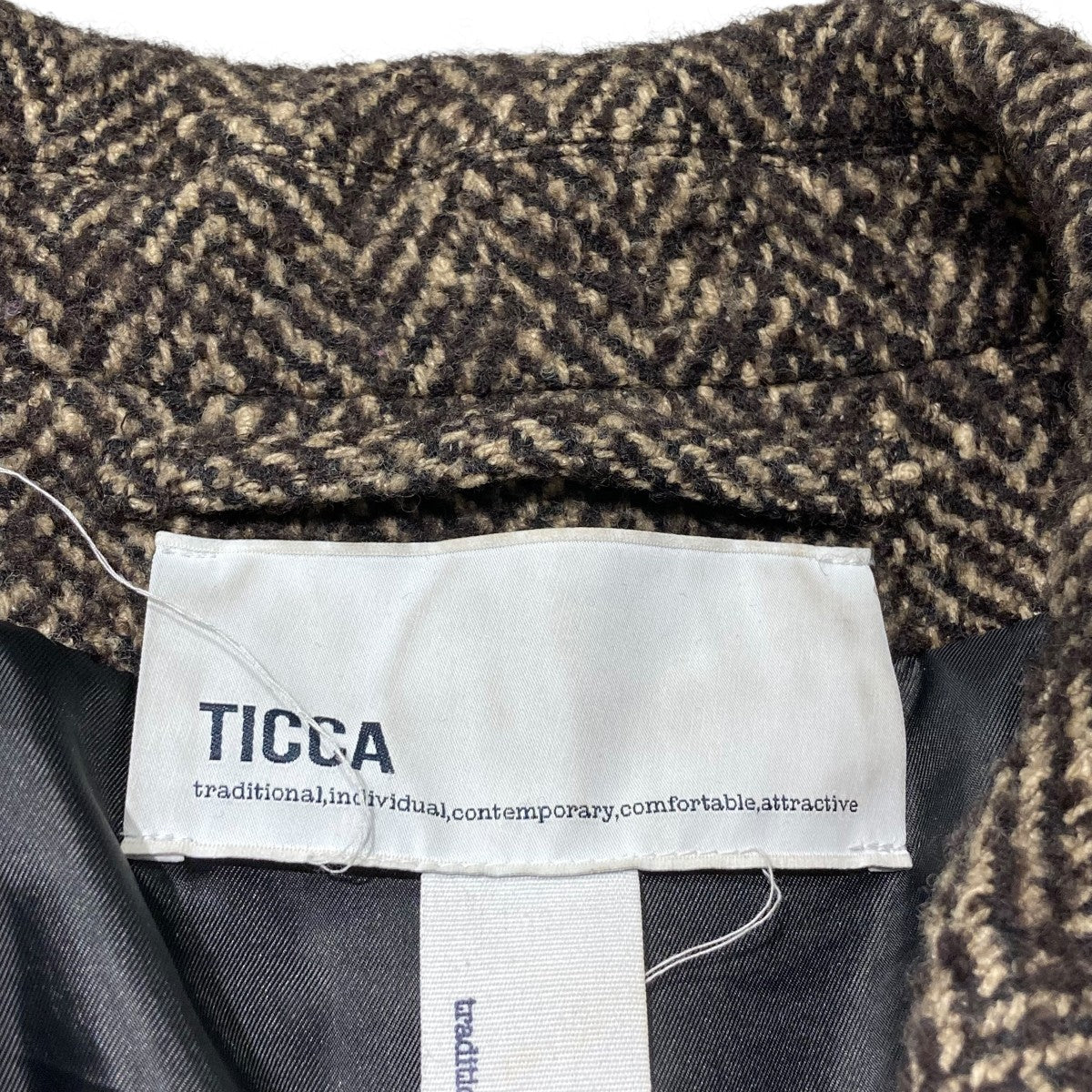 TICCA 24AWウール ミックス ツイード テント コート0243410243 古着・中古-5枚目のアイテム画像