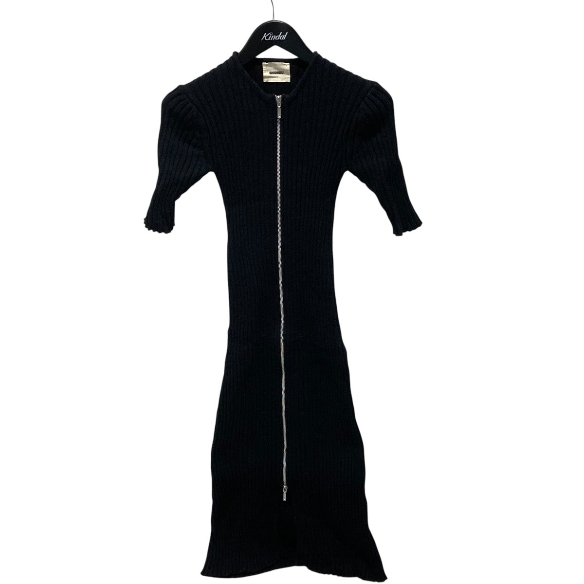 SHISHIKUI ZIP RIB KNIT DRESSニットワンピース 古着・中古-1枚目のアイテム画像