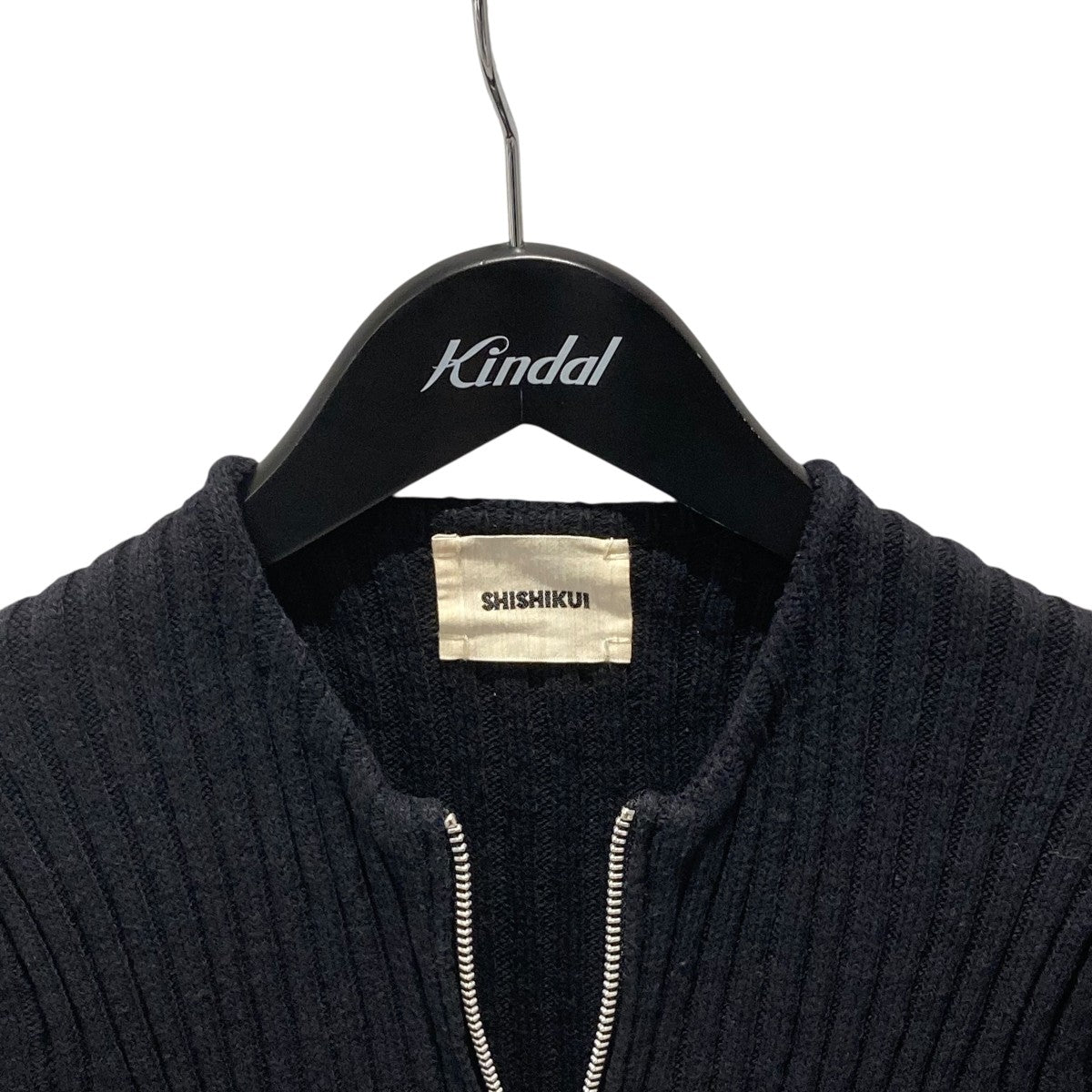 SHISHIKUI ZIP RIB KNIT DRESSニットワンピース 古着・中古-3枚目のアイテム画像