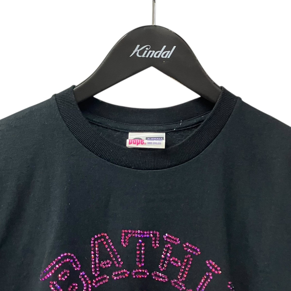 BAPE BY A BATHING APE スワロフスキーカレッジロゴTシャツTシャツ 古着・中古-3枚目のアイテム画像
