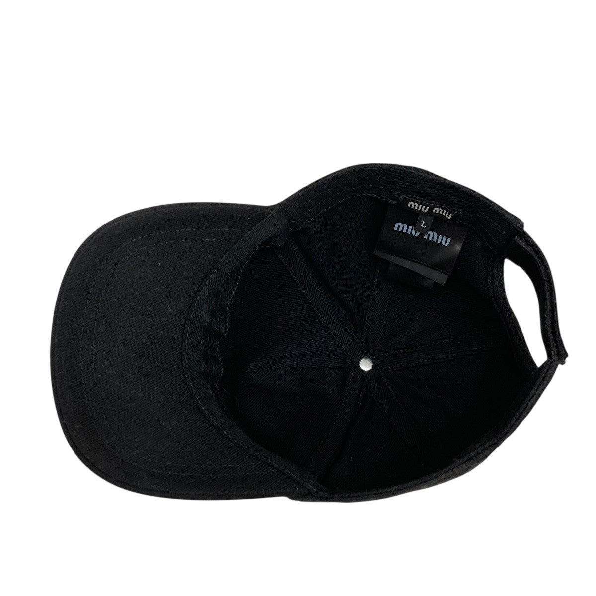 miumiu ミュウミュウ ドリル ロゴ ベースボールキャップ ブラック MIU MIU/ミュウミュウ通販 | ドリル ベースボールキャップ【送料