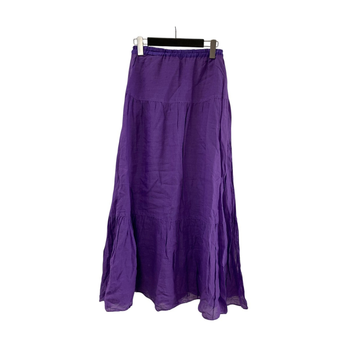 SKIRT036 ラミー×シルクティアードロングスカート