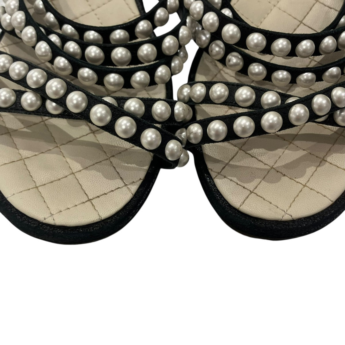 CHANEL フェイクパールストラップ フラットサンダルサンダル 古着・中古-3枚目のアイテム画像