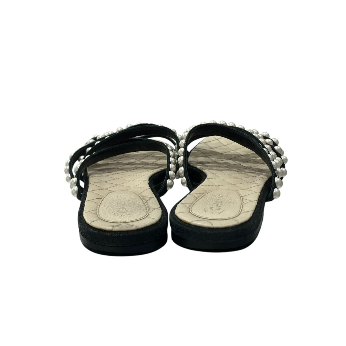 CHANEL フェイクパールストラップ フラットサンダルサンダル 古着・中古-5枚目のアイテム画像