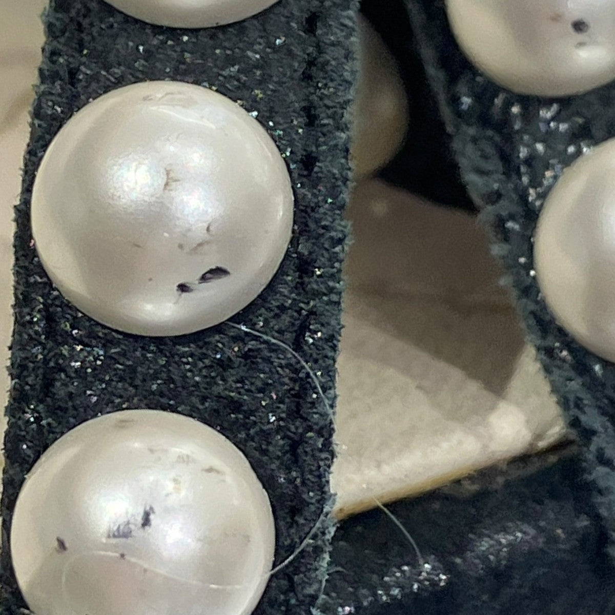 CHANEL フェイクパールストラップ フラットサンダルサンダル 古着・中古-9枚目のアイテム画像