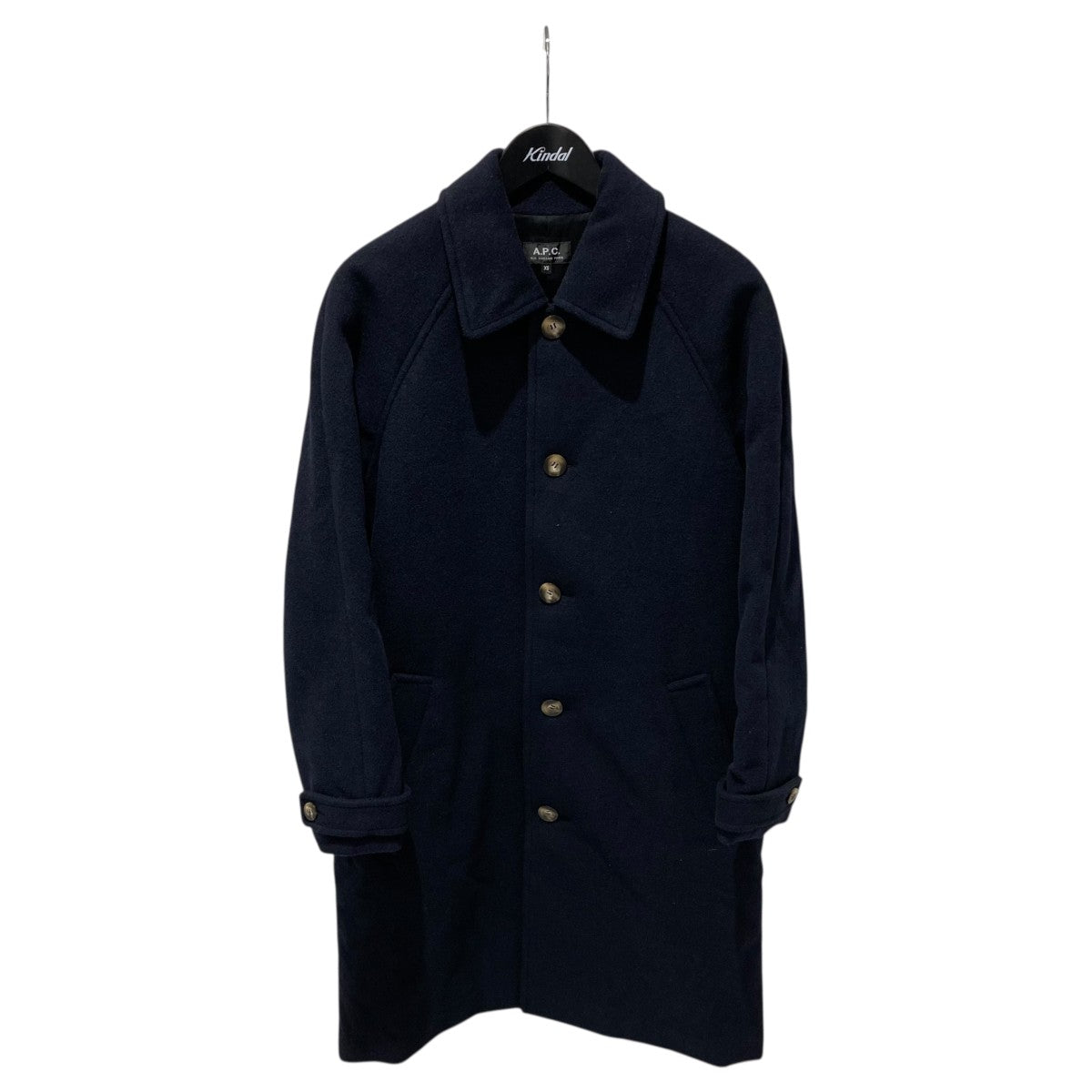 A．P．C．(アーペーセー) グレンチェックステンカラーコート グレー