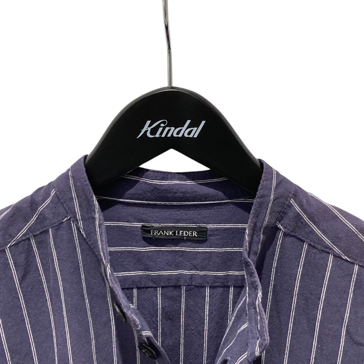 FRANK LEDER(フランクリーダー) Striped Cotton Linen Stand Collar