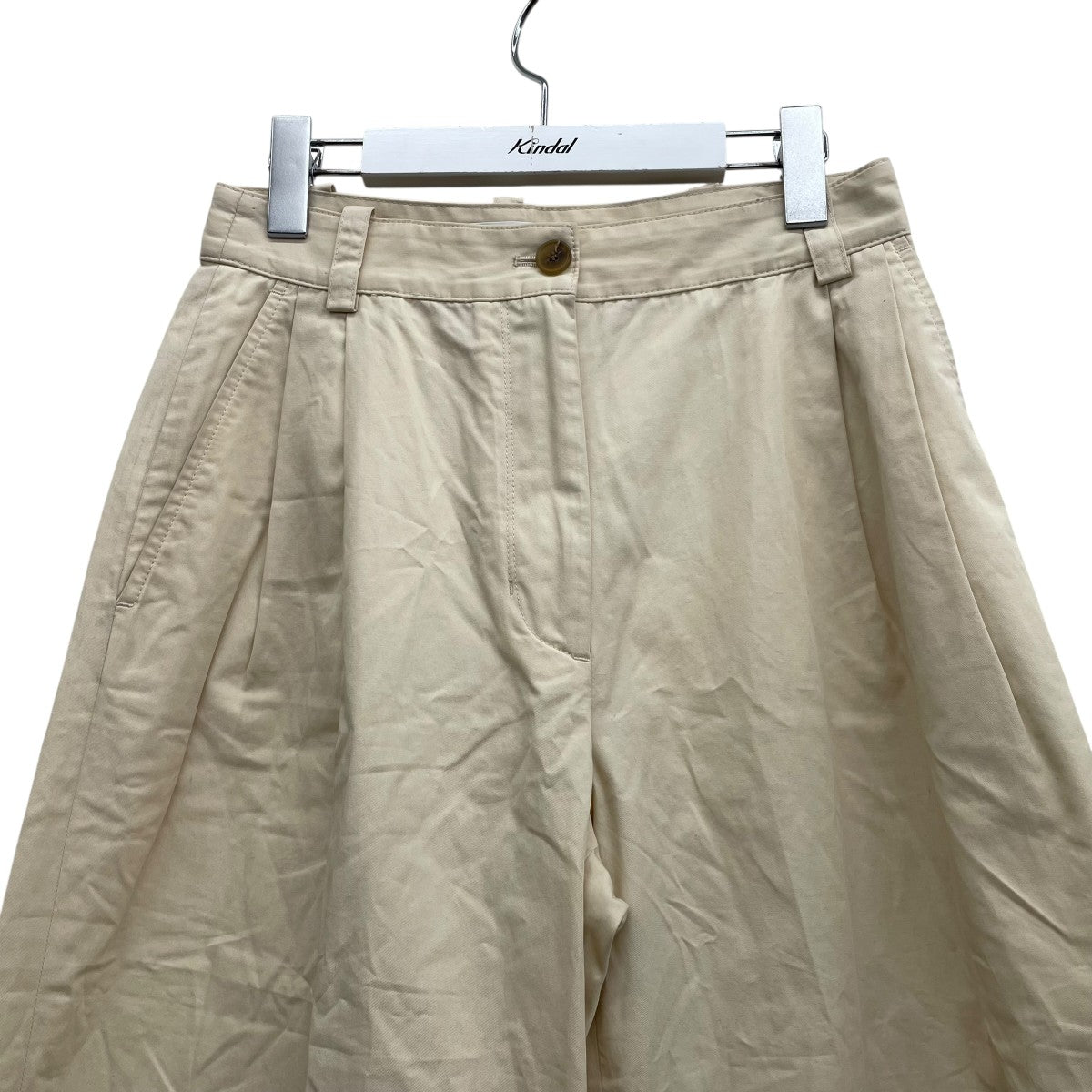 MAISON KITSUNE Cream Cotton Pant mw01103ww0102 古着・中古-3枚目のアイテム画像