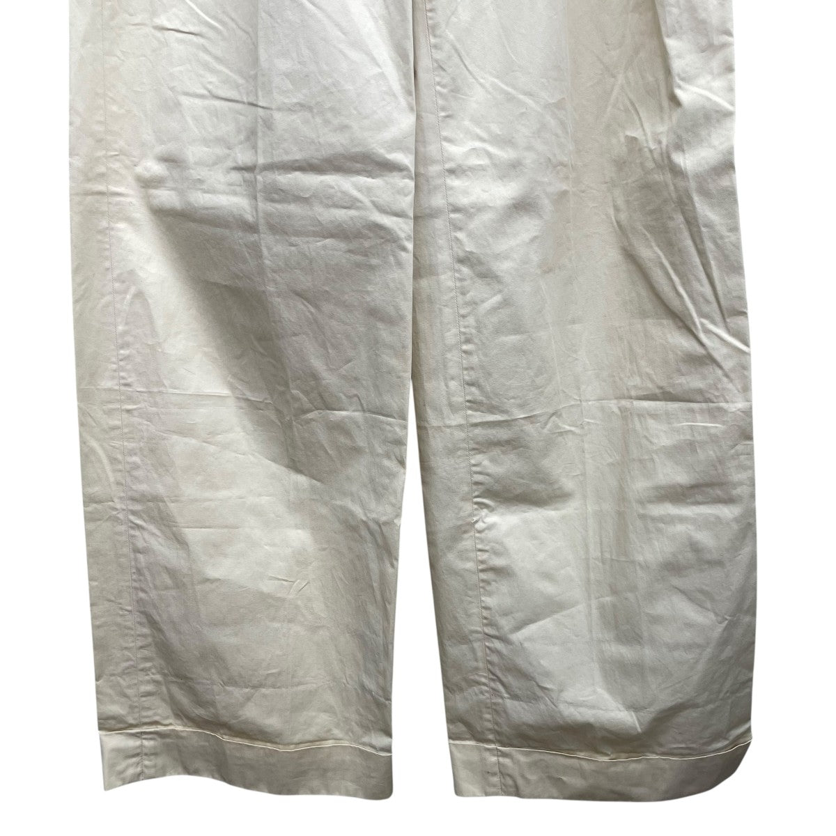 MAISON KITSUNE Cream Cotton Pant mw01103ww0102 古着・中古-4枚目のアイテム画像