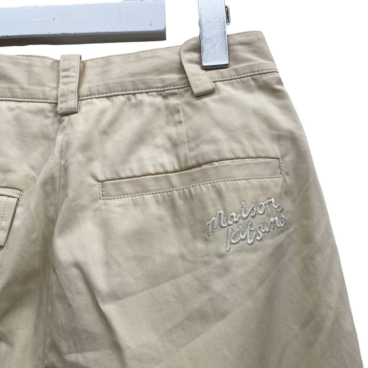 MAISON KITSUNE Cream Cotton Pant mw01103ww0102 古着・中古-5枚目のアイテム画像