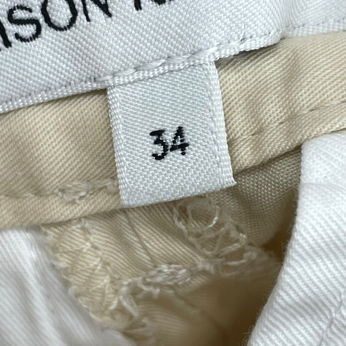 MAISON KITSUNE Cream Cotton Pant mw01103ww0102 古着・中古-6枚目のアイテム画像
