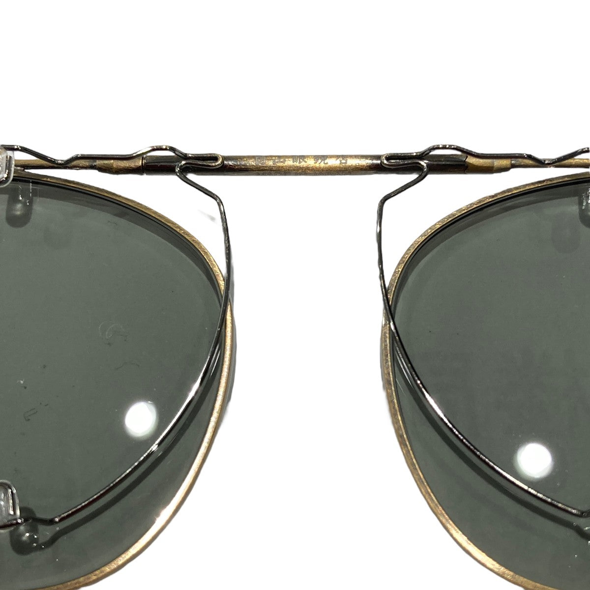 【美品】白山眼鏡店　クリップオンサングラス 白山眼鏡店(ハクサンガンキョウテン) クリップオンサングラス グリーン