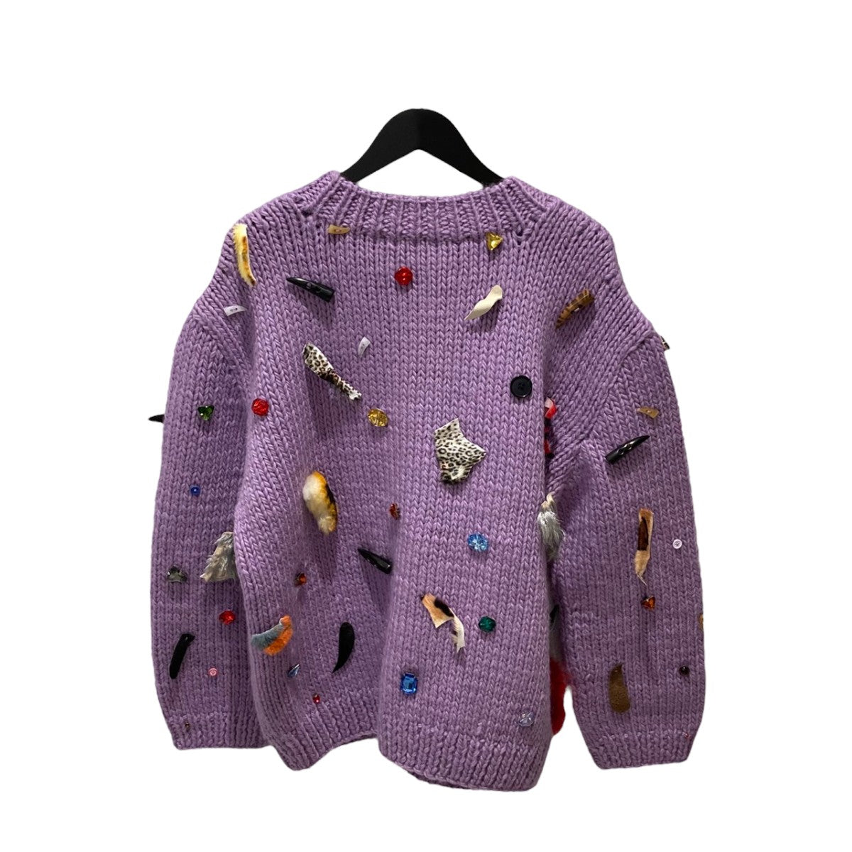 LEATHER SCRAP CARDIGANニットカーディガンKT-04-AW25