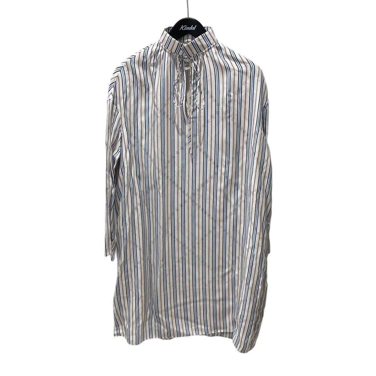 BALENCIAGA ストライプスタープリントストライプシルクワンピース40754 古着・中古-1枚目のアイテム画像