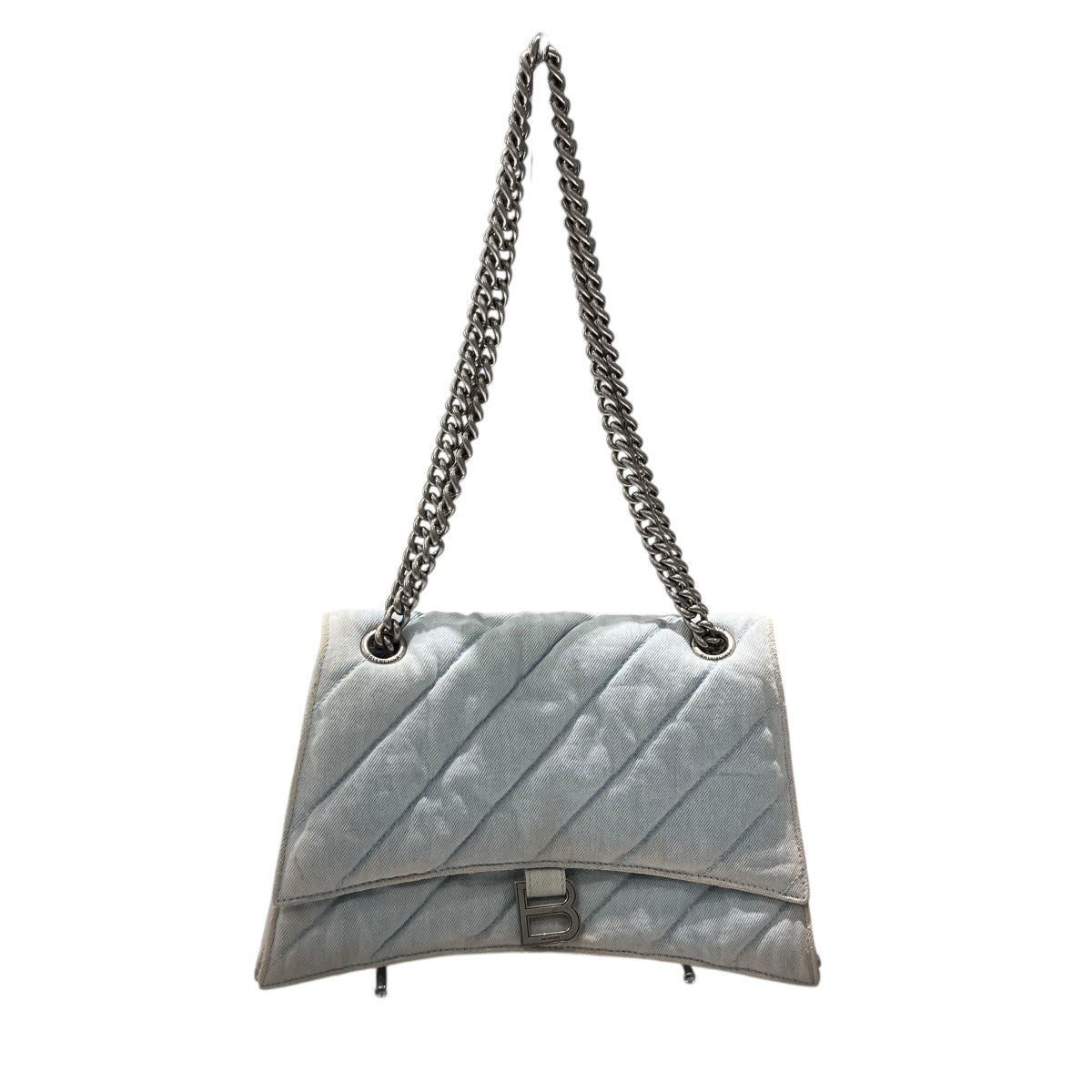 BALENCIAGA Crush Medium Chain Bag Quilted Denimチェーンショルダーバッグ 古着・中古-1枚目のアイテム画像