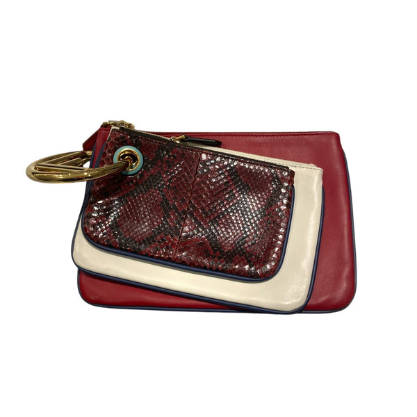 FENDI(フェンディ) トリプレットパイソン柄クラッチバッグ8BS001