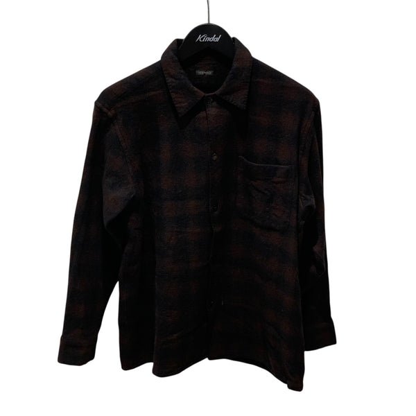 COMOLI(コモリ) チェックウールチェックオープンカラーシャツS03-02008