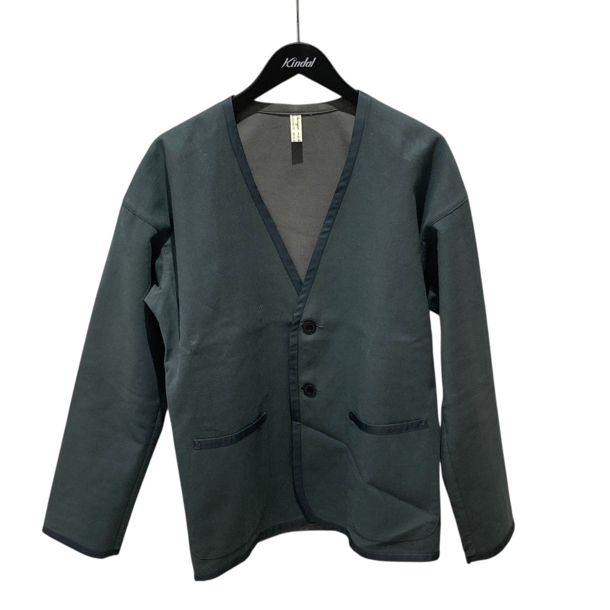 M’S BRAQUE V-CARDIGAN JACKETノーカラージャケット 古着・中古-1枚目のアイテム画像
