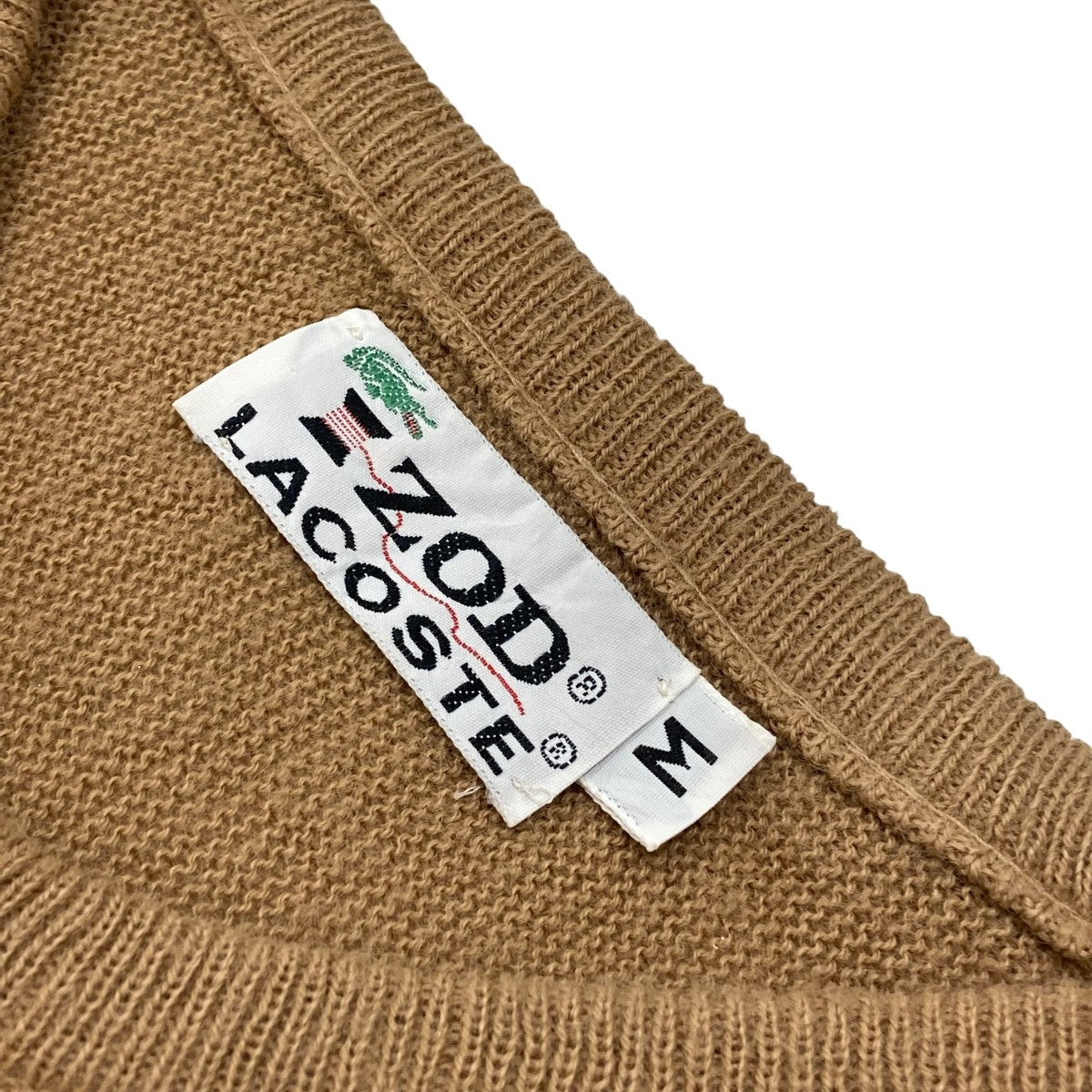 70s IZOD 糸巻きタグVネックニット