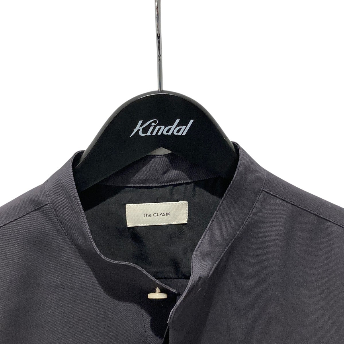 【中古】ザクラシック The CLASIK 25AW ウール バンドカラーシャツ 長袖 46 紺 ネイビー /AT ■OS ■SH メンズ The CLASIK(ザ・クラシック) 25AWウール バンドカラーシャツ25AW-CKSH