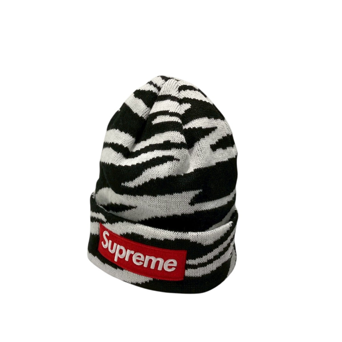 22AWNewera Boxlogo Beanie zebraニットキャップ