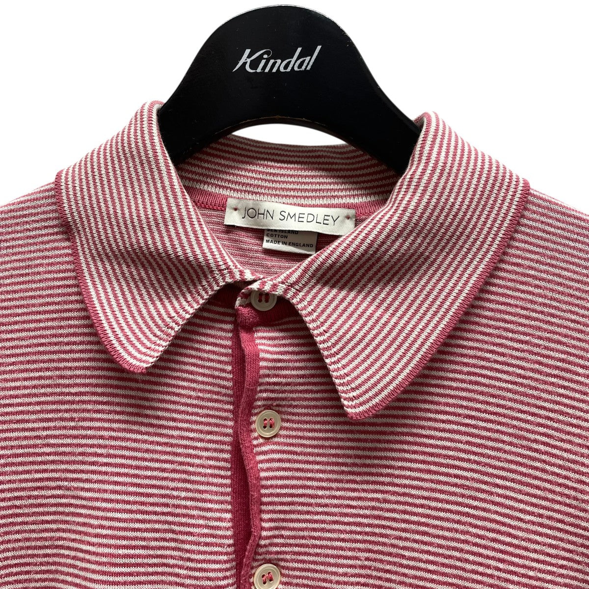 JOHN SMEDLEY レッド ポロシャツ Lサイズ 中古・古着通販】JOHN SMEDLEY (ジョンスメドレー) ニットポロシャツ