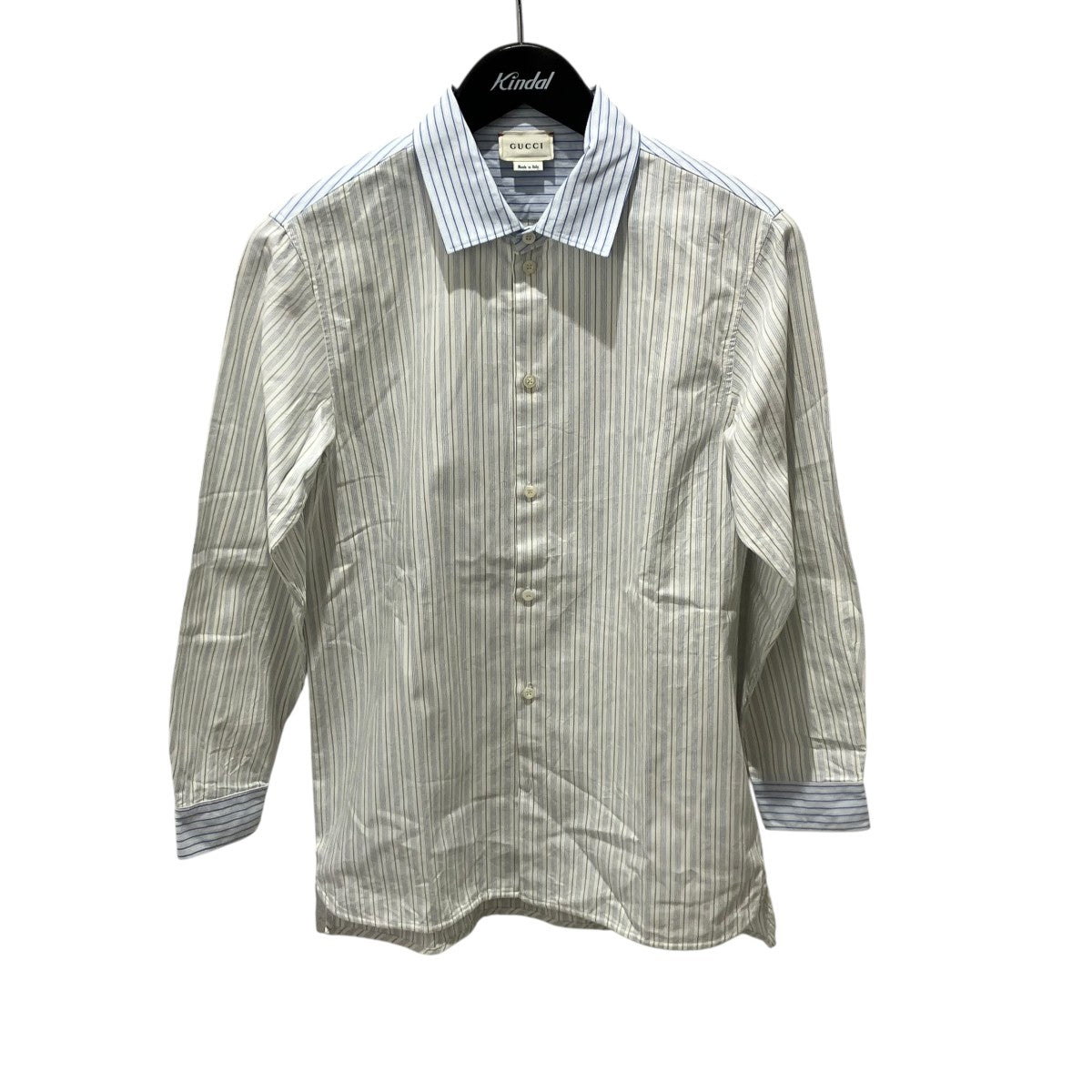 GUCCI ストライプバックプリント切替ストライプシャツ569500 古着・中古-1枚目のアイテム画像