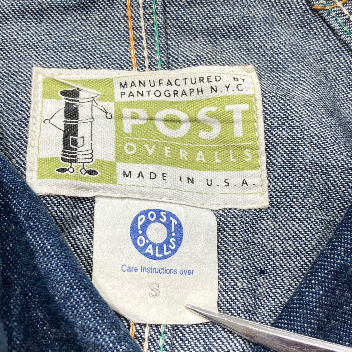 値下げ可【サイズS】POST O'ALLS デニムカバーオール POST O'ALLS(ポストオーバーオールズ) カバーオール インディゴ サイズ