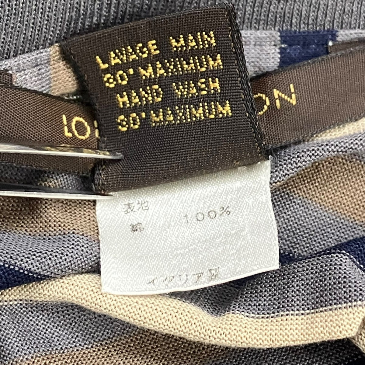 LOUIS VUITTON VINTAGE コットンボーダーTシャツTシャツ 古着・中古-6枚目のアイテム画像