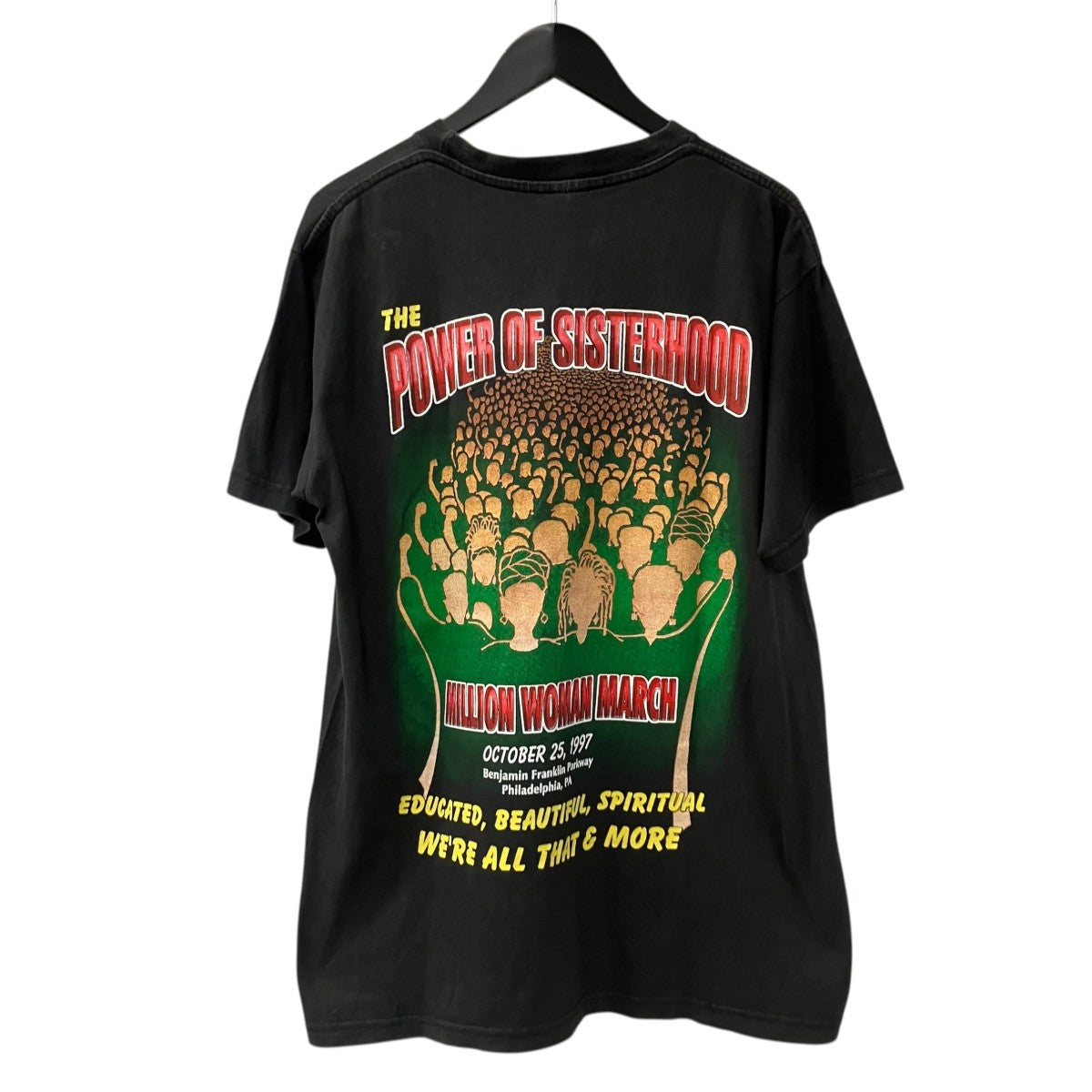 【値下げ不可】古着 90s MILLION WOMAN MARCH XL BAY CLUB(ベイクラブ) 90s MILLION WOMAN MARCH 1997Tシャツ ブラック