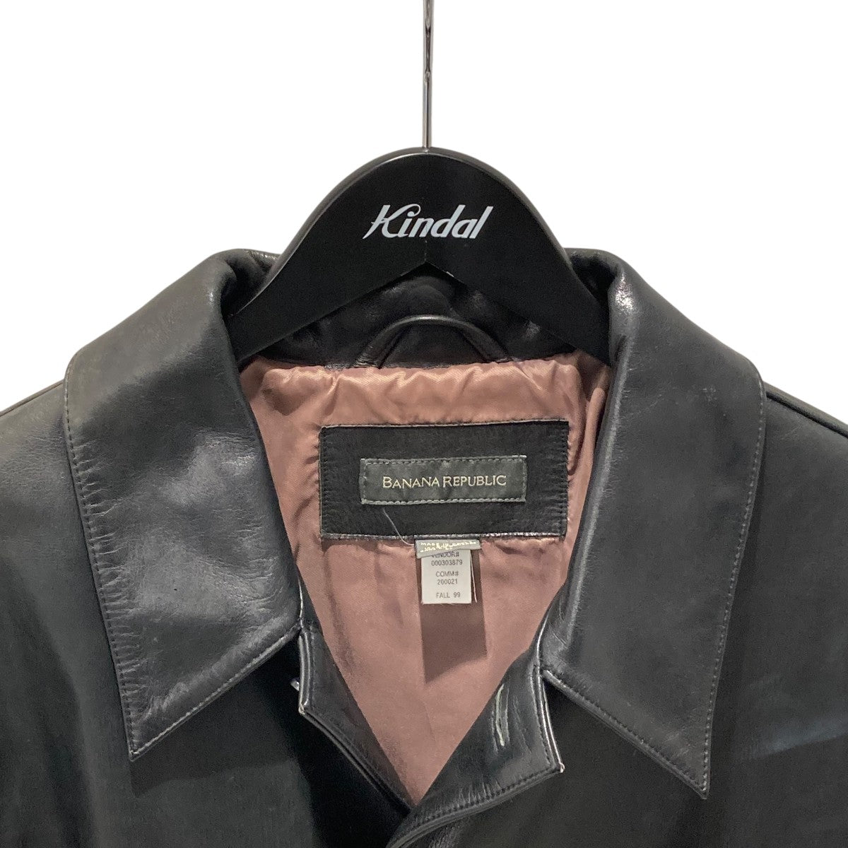 BANANA REPUBLIC(バナナリパブリック) 99AWレザーカーコート ブラック