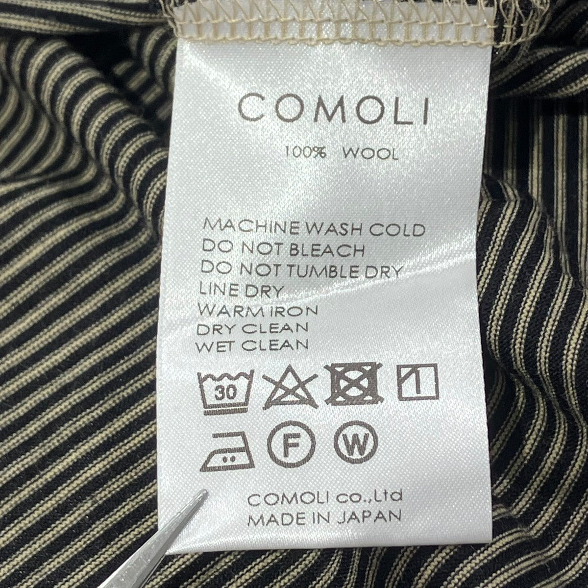 COMOLI サマーウール天竺Tシャツ ボーダーTシャツX01-05013 古着・中古-6枚目のアイテム画像