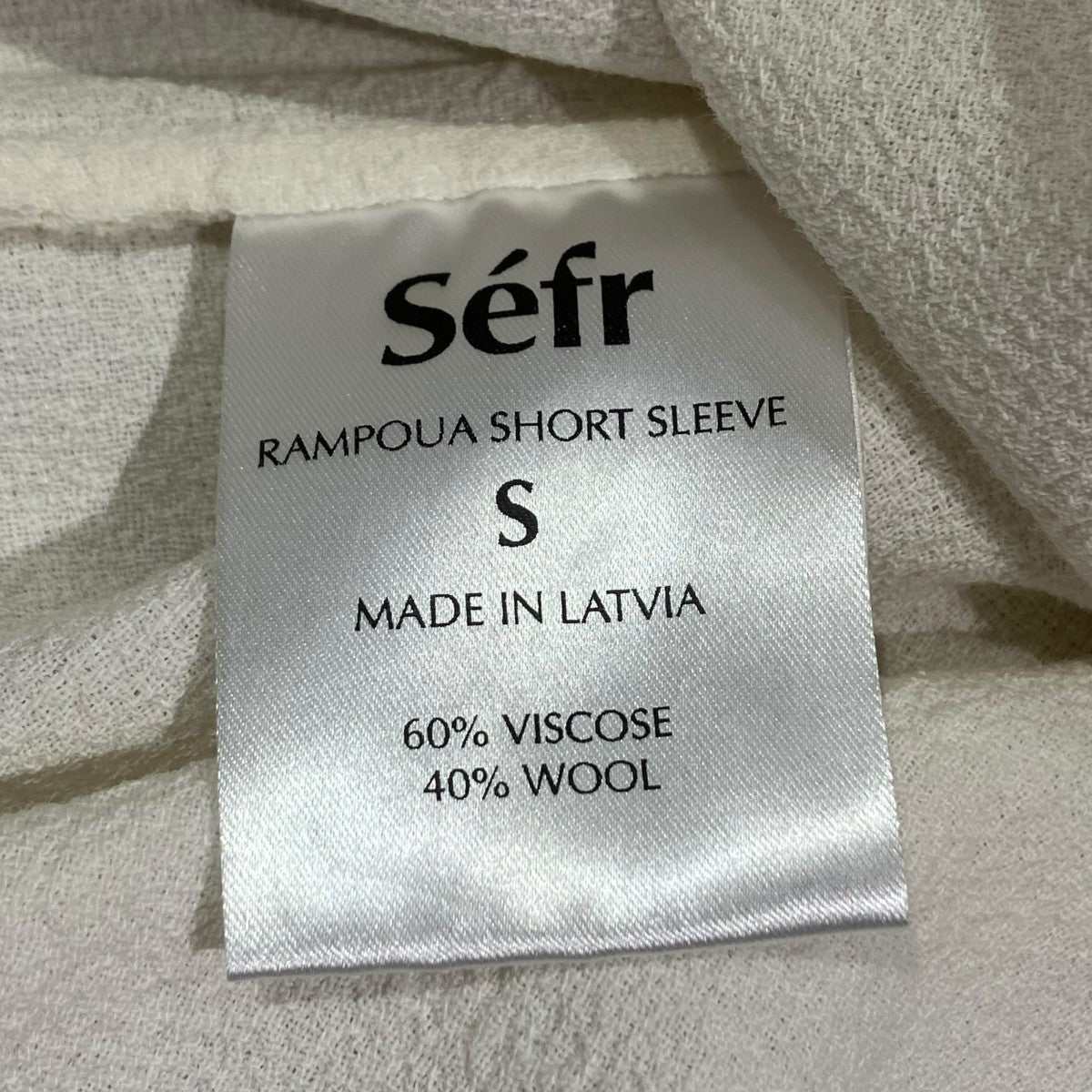 Sefr 25SSMael Shirt OFF WHITE CREPE半袖シャツSF-25SSM-035 古着・中古-5枚目のアイテム画像