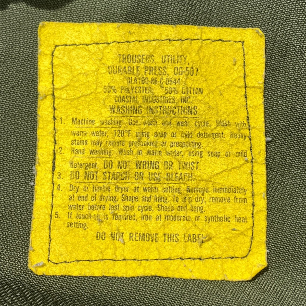 US ARMY 80sOG-507ハーフパンツ8405-00-610-2597 古着・中古-7枚目のアイテム画像