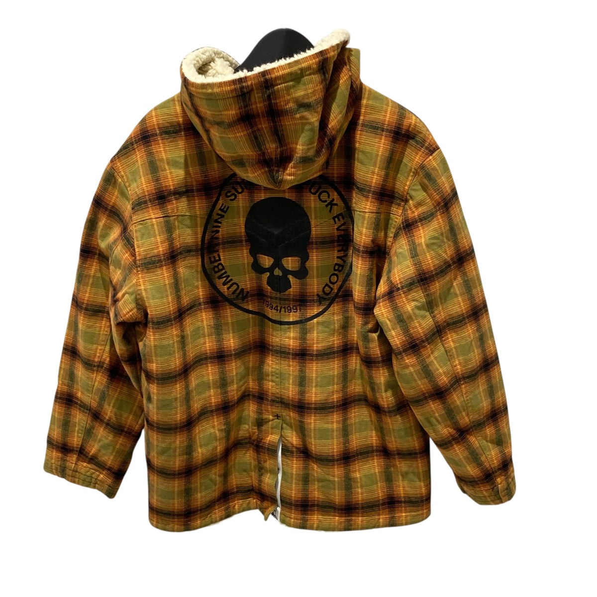 Supreme×NUMBER (N)INE 25AWFaux Shearling Hooded Coatチェックフーデッドコート 古着・中古-2枚目のアイテム画像