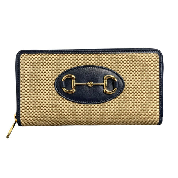 GUCCI(グッチ) ホースビット キャンバス×レザー ラウンドジップ
