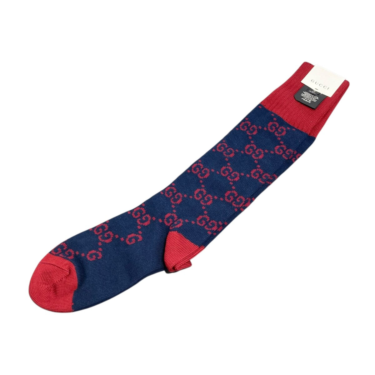 未使用　GUCCIグッチ　靴下ソックス 未使用GUCCIグッチ靴下ソックス青GG柄L 20-22センチ
