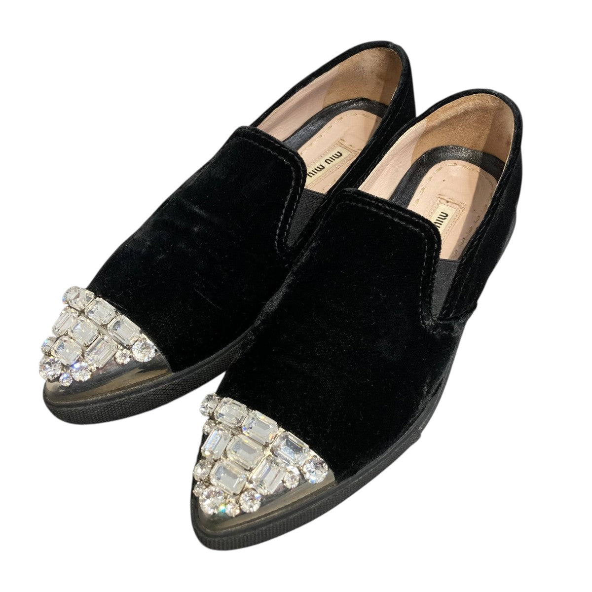 MIU MIU ビジュー ベロアスリッポン スニーカー5S9268 古着・中古-1枚目のアイテム画像