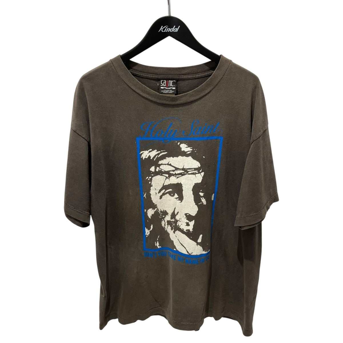 SAINT MICHAEL ヴィンテージ加工HOLY SAINTプリントTシャツTシャツSM-S22-0000-015 古着・中古-1枚目のアイテム画像