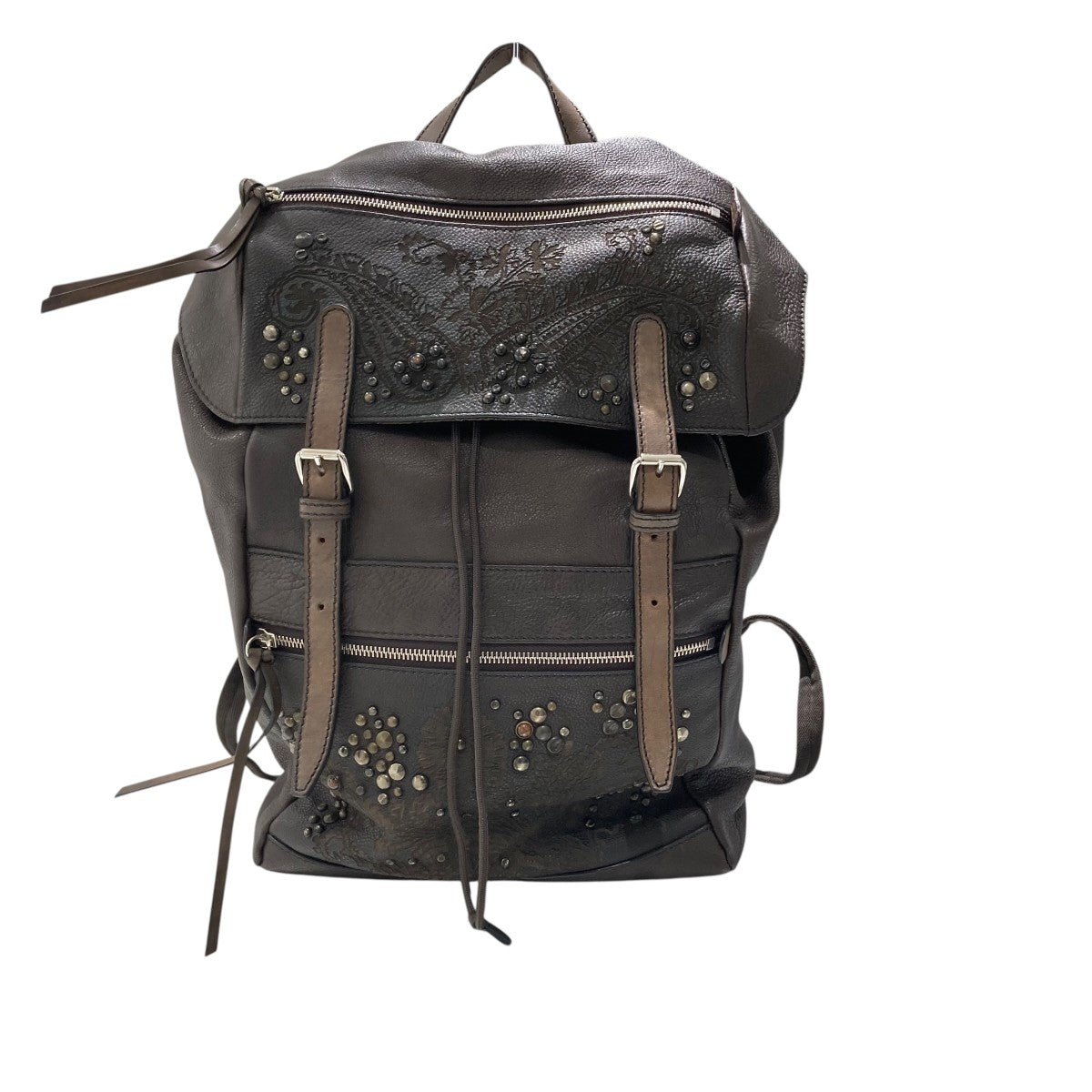 ETRO スタッズ付きレザーバックパック 古着・中古-1枚目のアイテム画像