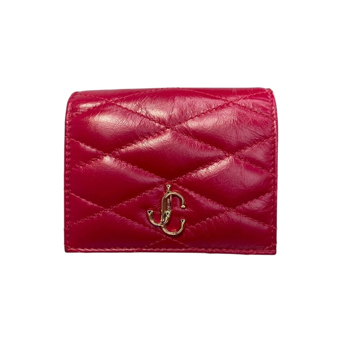 JIMMY CHOO FARONE RASPBERRY CARD WALLET財布 古着・中古-1枚目のアイテム画像