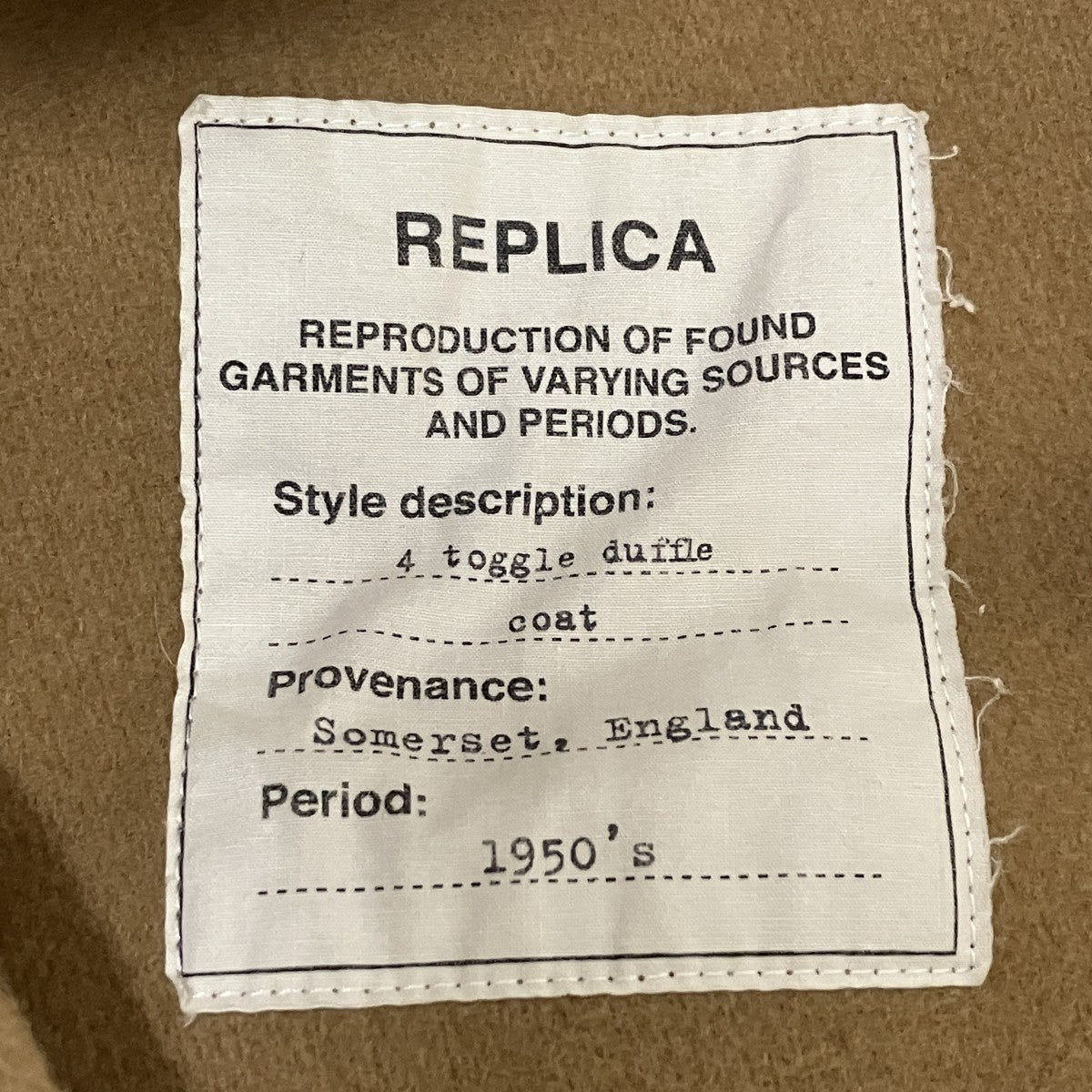 16AWREPLICA 4 toggle dufflecoatダッフルコートs50aa0029