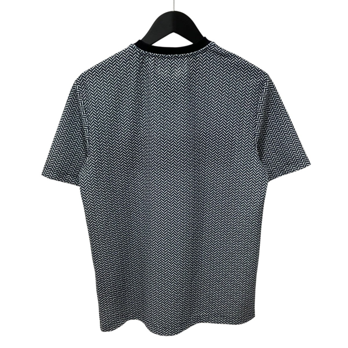 GIORGIO ARMANI 6ZSM70 SJPUZ ヘリンボーン柄半袖カットソー 古着・中古-2枚目のアイテム画像
