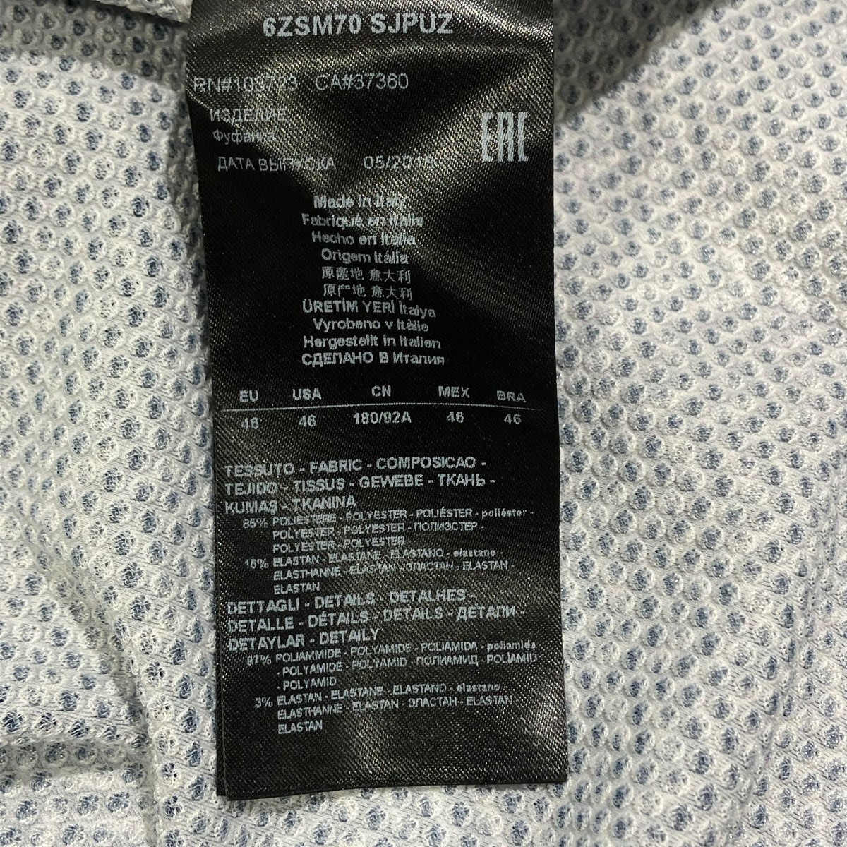 GIORGIO ARMANI 6ZSM70 SJPUZ ヘリンボーン柄半袖カットソー 古着・中古-6枚目のアイテム画像