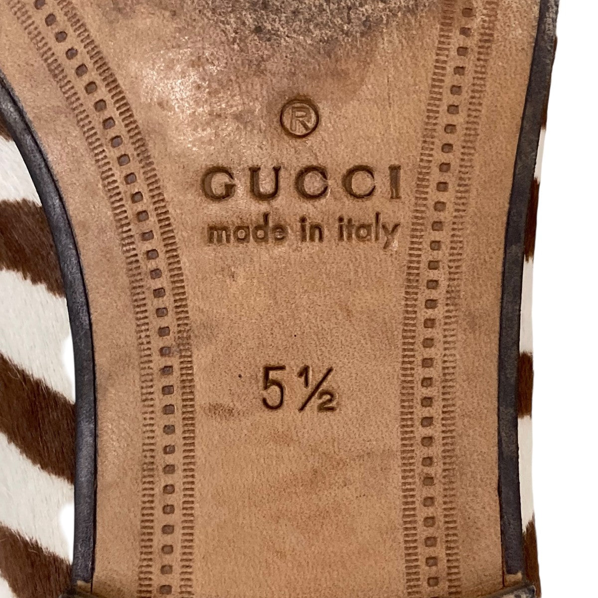 GUCCI ボーダーハラコローファー630291 古着・中古-10枚目のアイテム画像