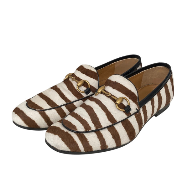 GUCCI(グッチ) ボーダーハラコローファー630291 630291 ホワイト