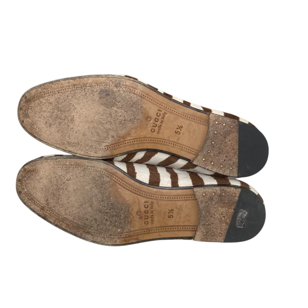 GUCCI ボーダーハラコローファー630291 古着・中古-3枚目のアイテム画像
