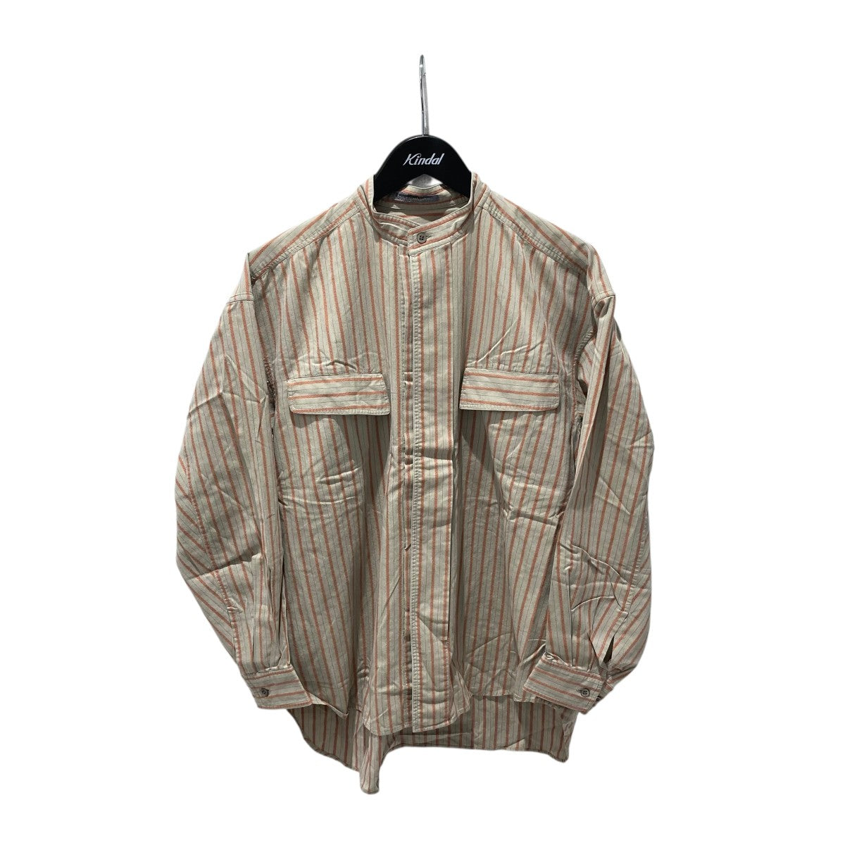 ISSEY MIYAKE MEN ストライプバンドカラーシャツLG12156 古着・中古-1枚目のアイテム画像