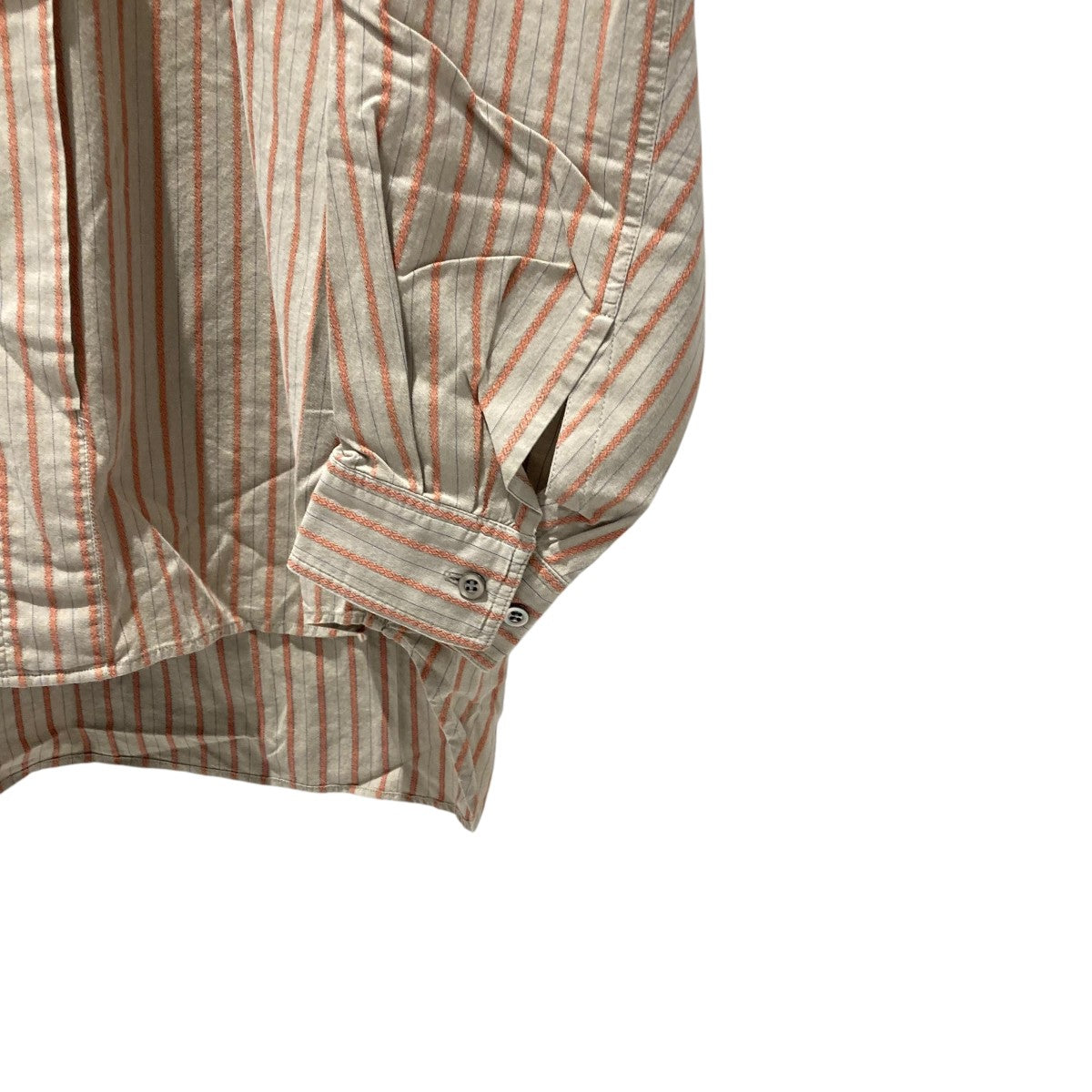 ISSEY MIYAKE MEN ストライプバンドカラーシャツLG12156 古着・中古-4枚目のアイテム画像